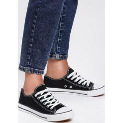 Czarno-Białe Trampki Lakelet. Czarne trampki i tenisówki damskie Renee, z jeansu, na sznurówki. Za 49,99 zł.