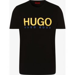 HUGO - T-shirt męski – Dolive202, czarny. Czarne t-shirty męskie HUGO, s, z nadrukiem, z kontrastowym kołnierzykiem. Za 179,95 zł.
