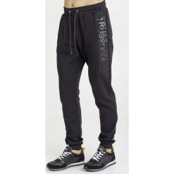 SPODNIE DRESOWE trussardi jeans. Czarne spodnie męskie xxl, z nadrukiem, z jeansu. Za 469,00 zł.