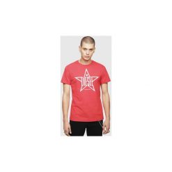 T-shirty z krótkim rękawem Diesel 00SNRE 0091A T-DIEGO-YH. Czerwone t-shirty męskie Diesel, s, bez wzorów, bez kołnierzyka, krótkie. Za 128,23 zł.