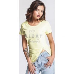 Żółty T-shirt Byzantine. Żółte t-shirty damskie marki other, s, bez wzorów, bez kołnierzyka. Za 39,99 zł.