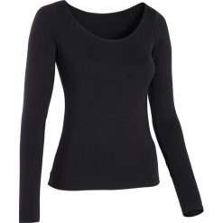 Koszulka do tańca nowoczesnego długi rękaw damska. Czarne t-shirty damskie DOMYOS, bez wzorów, z elastanu, street, z okrągłym kołnierzem. Za 44,99 zł.