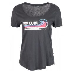 Rip Curl T-Shirt Damski Surf Co S Ciemnoszary. Szare koszulki damskie Rip Curl, s, bez wzorów, bez kołnierzyka, bez rękawów. W wyprzedaży za 88,00 zł.