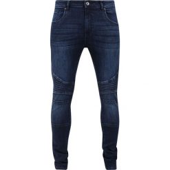Urban Classics Slim Fit Biker Jeans Jeansy ciemnoniebieski. Niebieskie jeansy męskie marki Urban Classics, bez wzorów, z jeansu, długie. Za 164,90 zł.