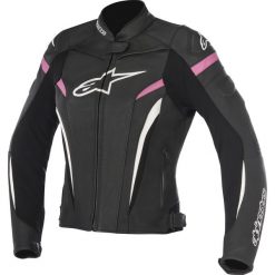 Kurtka skóra naturalna ALPINESTARS STELLA GP PLUS R V2 kolor czarny/fuksja, rozmiar 50. Czerwone kurtki damskie Alpinestars, bez wzorów, ze skóry, bez kaptura. Za 1949,00 zł.