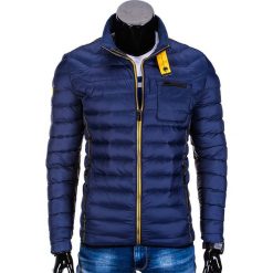 KURTKA MĘSKA PRZEJŚCIOWA PIKOWANA C292 - GRANATOWA. Niebieskie kurtki męskie pikowane Ombre Clothing, m, z nylonu, eleganckie. Za 79,00 zł.