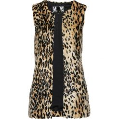 Długa kamizelka ze sztucznego futerka bonprix w cętki leoparda. Czarne kamizelki damskie bonprix, bez wzorów, długie, bez kaptura. Za 109,99 zł.