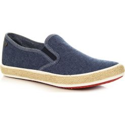 Espadryle męskie: Granatowe tenisówki męskie jeansowe espadryle Medicine