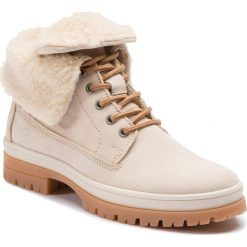Trapery TAMARIS - 1-26254-21 Cream 460. Brązowe trapery damskie Tamaris, ze skóry, bez obcasa, bez zapięcia. W wyprzedaży za 209,00 zł.