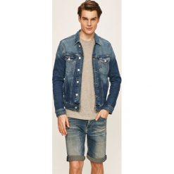 Tommy Jeans - Kurtka jeansowa. Niebieskie płaszcze męskie Tommy Jeans, s, bez wzorów, z elastanu, krótkie, bez kaptura. Za 449,90 zł.