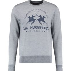 Kardigany męskie: La Martina CREW NECK Sweter medium heather grey