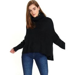 Luźny sweter z golfem. Czarne golfy damskie Top Secret, bez wzorów, z dzianiny, z długim rękawem. W wyprzedaży za 49,99 zł.