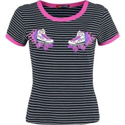 Hell Bunny Roller Skate Top Koszulka damska czarny/biały. Czarne koszulki damskie marki Hell Bunny, l, z aplikacjami, z bawełny, bez kołnierzyka, bez rękawów. Za 62,90 zł.