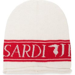 Czapka TRUSSARDI JEANS - Beanie Knit Merinos Maxi Logo 59Z00179 R684. Białe czapki damskie Trussardi Jeans, na zimę, bez wzorów, z poliesteru. W wyprzedaży za 99,00 zł.