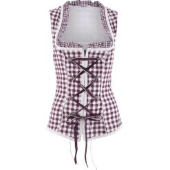 Gorset ludowy z zamkiem bonprix czarny bez w kratę. Fioletowe gorsety damskie bonprix, bez wzorów. Za 119,99 zł.