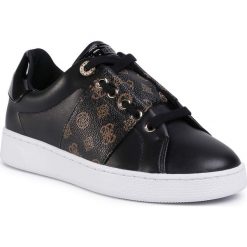 Sneakersy GUESS - Rejeena FL7RJA FAL12 BLKBR. Czarne półbuty damskie Guess, ze skóry ekologicznej. Za 479,00 zł.
