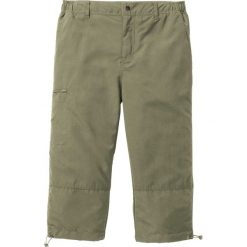 Spodnie 3/4 z mikrofazy z elastycznymi wstawkami po bokach w talii bonprix oliwkowy. Zielone spodnie męskie bonprix, m, bez wzorów. Za 54,99 zł.