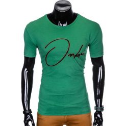 T-shirt męski z nadrukiem S989 - zielony. Zielone t-shirty męskie Ombre Clothing, s, z nadrukiem, bez kołnierzyka. Za 15,99 zł.