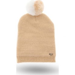 CZAPKA Twinset U&B. Brązowe czapki damskie z aplikacjami, z materiału. Za 269,00 zł.