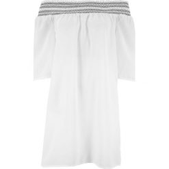 Sukienka plażowa bonprix biały. Białe sukienki damskie bonprix, na plażę, bez wzorów, bez kołnierzyka, bez rękawów. Za 74,99 zł.