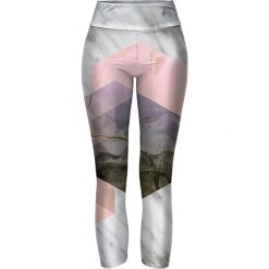Legginsy: Legginsy w kolorze szaro-różowym