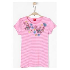 S.Oliver T-Shirt Dziewczęcy L Różowy. Różowe bluzki dziewczęce marki S.Oliver, z haftami. W wyprzedaży za 75,00 zł.