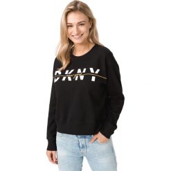 DKNY Bluza Czarny. Czarne bluzy damskie DKNY, m, z nadrukiem, z bawełny, bez rękawów, bez kaptura. Za 309,95 zł.