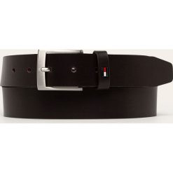 Tommy Hilfiger - Pasek skórzany. Pomarańczowe paski męskie TOMMY HILFIGER, w paski, ze skóry. Za 179,90 zł.