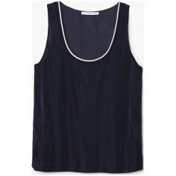 Mango - Top Cameron. Czarne topy damskie Mango, l, z dzianiny, z okrągłym kołnierzem. Za 89,90 zł.