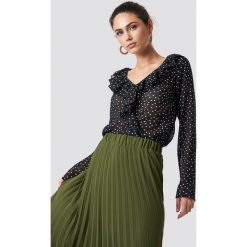 Rut&Circle Bluzka Jannike Frill Dot - Black. Czarne bluzki damskie Rut&Circle, bez wzorów, z materiału, z falbankami, bez rękawów. Za 104,95 zł.