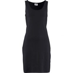 Sukienka z dżerseju ze stretchem bonprix czarny. Czarne sukienki damskie bonprix, bez wzorów, z dżerseju, bez kołnierzyka, bez rękawów. Za 37,99 zł.