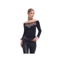 Body Angelika black. Czarne bluzki damskie Cool me, xl, bez wzorów, z koronki, bez kołnierzyka, z długim rękawem. Za 239,20 zł.