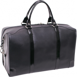 TORBA PODRÓŻNA SKÓRZANA RENFROE 20". Pomarańczowe torby męskie skórzane Mcklein, w paski, ze skóry, eleganckie, na ramię. Za 949,00 zł.