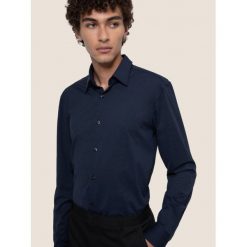 Koszula Hugo Ermo 50438087. Niebieskie koszule męskie HUGO, m, bez wzorów, casualowe, bez kołnierzyka, bez rękawów. Za 549,00 zł.