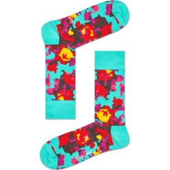 Happy Socks - Skarpetki Flower. Niebieskie skarpetki damskie marki Happy Socks, z elastanu. W wyprzedaży za 27,90 zł.