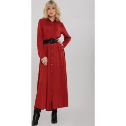Czerwona Sukienka Samba. Różowe sukienki damskie Renee, s, w paski, z koszulowym kołnierzykiem, bez rękawów, długie, maxi, rozkloszowane. Za 129,99 zł.