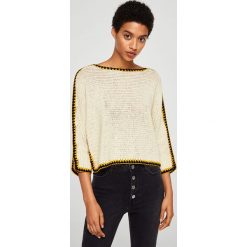 Mango - Sweter Bali. Szare bez kategorii Mango, s, z bawełny, z dekoltem w łódkę. W wyprzedaży za 79,90 zł.