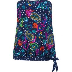 Top plażowy tankini bonprix niebieski z nadrukiem. Niebieskie stroje kąpielowe damskie bonprix, w paski. Za 89,99 zł.