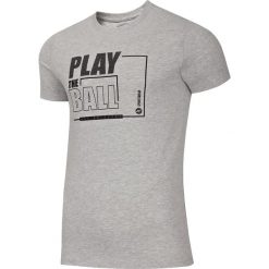 T-shirt męski TSM004 - chłodny jasny szary melanż. Szare koszulki męskie 4f, m, bez wzorów, bez kołnierzyka. Za 44,99 zł.