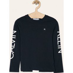 Calvin Klein Jeans - Longsleeve dziecięcy 116-176 cm. Białe t-shirty chłopięce Calvin Klein Jeans, z nadrukiem, z bawełny, z długim rękawem. Za 159,90 zł.