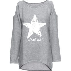 Bluza z gwiazdą bonprix jasnoszary melanż. Szare bluzy damskie bonprix, bez wzorów, bez rękawów, bez kaptura. Za 79,99 zł.