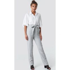 MANGO Spodnie Paper - Grey. Szare spodnie damskie Mango, z podwyższonym stanem. Za 121,95 zł.