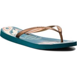 Japonki HAVAIANAS - Slim Organic Cf 41328230047 Petroleum. Czarne japonki damskie marki Havaianas, z gumy, na płaskiej podeszwie. W wyprzedaży za 99,00 zł.