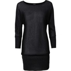 Sweter z lureksową nitką bonprix czarny. Czarne swetry klasyczne damskie bonprix. Za 99,99 zł.