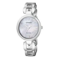 Citizen Eco-Drive Elegance EM0420-89D. Szare zegarki damskie CITIZEN, ze stali. W wyprzedaży za 912,00 zł.