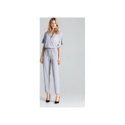 Kombinezon M684zary. Szare kombinezony damskie FIGL, xl, bez wzorów, eleganckie, bez kołnierzyka, z krótkim rękawem, krótkie. Za 239,00 zł.
