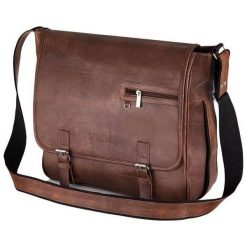 Solier FEDERICO Torba na ramię Męska casual Vintage Brąz. Brązowe torby na ramię męskie marki Kazar, ze skóry, przez ramię, małe. Za 122,58 zł.