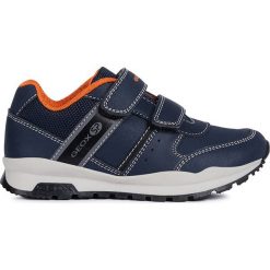 Sneakersy "Cordian" w kolorze granatowo-pomarańczowym. Niebieskie trampki chłopięce geox kids, bez wzorów, bez zapięcia. W wyprzedaży za 119,95 zł.