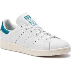 Buty adidas - Stan Smitch W EF9321 Ftwwht/Acttea/Owhite. Białe buty sportowe damskie Adidas, na co dzień, bez wzorów, ze skóry, bez obcasa, na płaskiej podeszwie, bez zapięcia. W wyprzedaży za 359,00 zł.