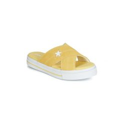 Klapki Converse ONE STAR SANDAL SANDALISM SLIP. Żółte klapki damskie Converse, bez wzorów, bez obcasa. W wyprzedaży za 143,20 zł.